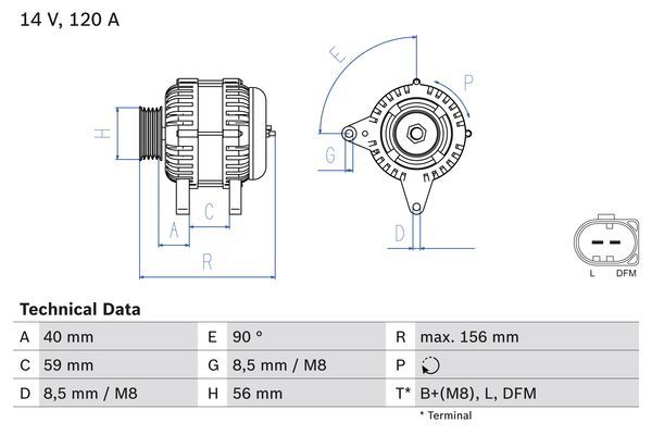 BOSCH 0 986 041 860 Alternator