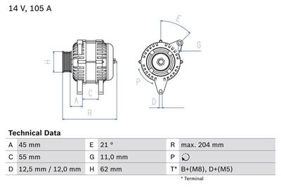 Alternator BOSCH 0 986 042 780