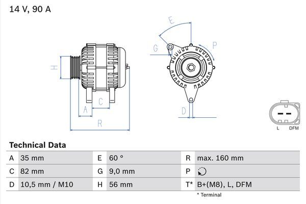 BOSCH 0 986 044 300 Alternator