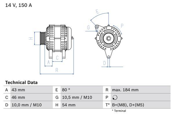 BOSCH 0 986 044 400 Alternator