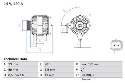 Alternator BOSCH 0 986 045 241