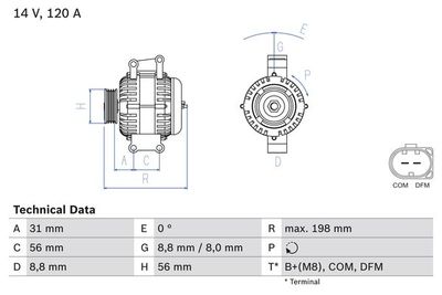 Alternator BOSCH 0 986 045 380