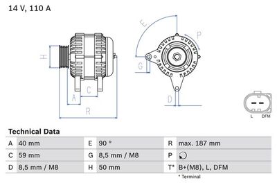 Alternator BOSCH 0 986 046 070