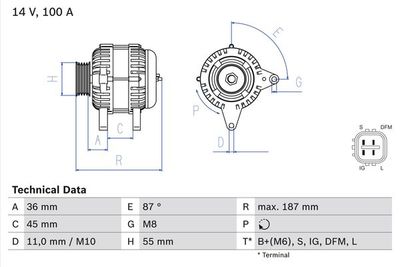 Alternator BOSCH 0 986 046 120