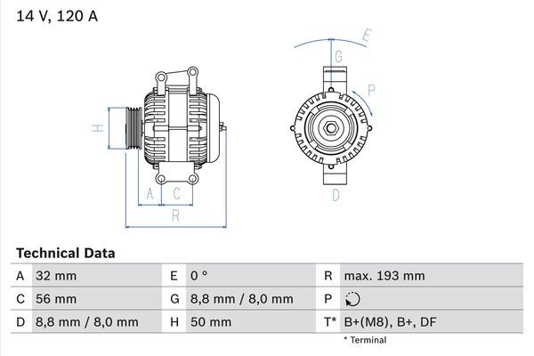 BOSCH 0 986 047 660 Alternator