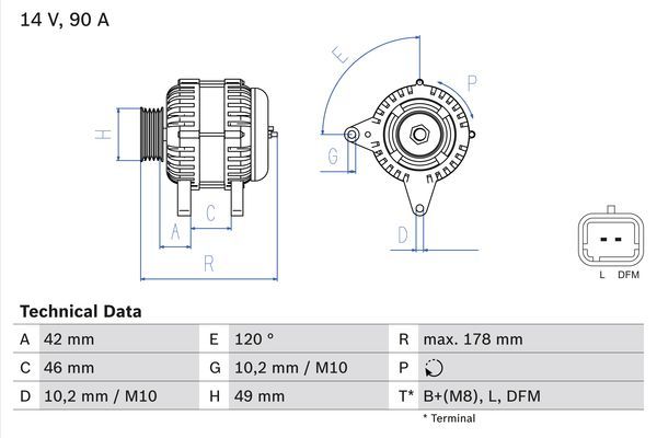 BOSCH 0 986 048 911 Alternator