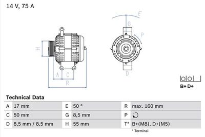 Alternator BOSCH 0 986 049 081