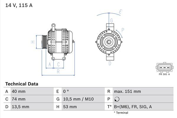 BOSCH 0 986 049 460 Alternator