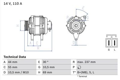 Alternator BOSCH 0 986 080 640