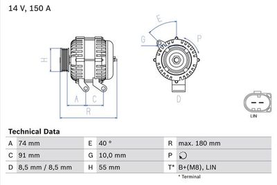 Alternator BOSCH 0 986 080 810