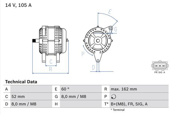 BOSCH 0 986 081 090 Alternator