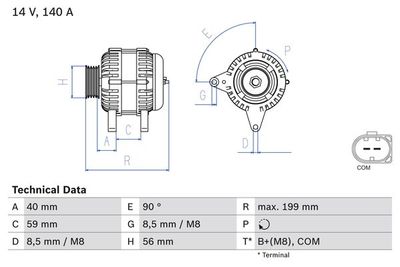 Alternator BOSCH 0 986 081 160