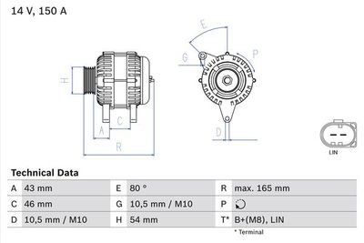 Alternator BOSCH 0 986 081 190