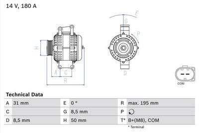 Alternator BOSCH 0 986 081 910