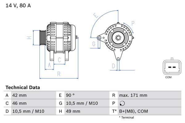 BOSCH 0 986 082 740 Alternator