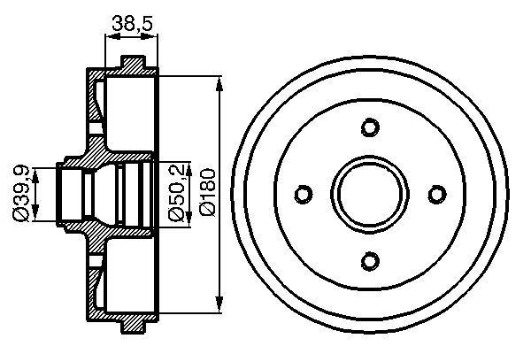 BOSCH 0 986 477 002 Brake Drum