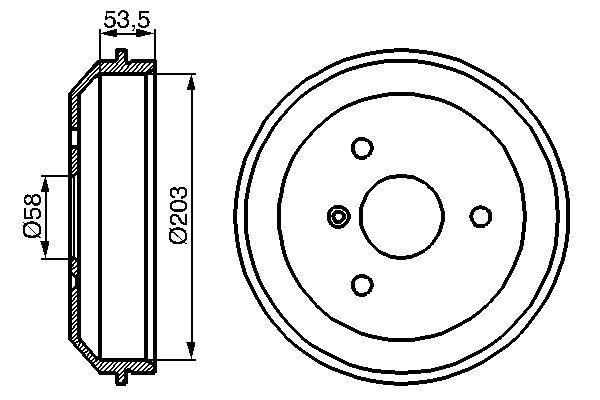 BOSCH 0 986 477 103 Brake Drum