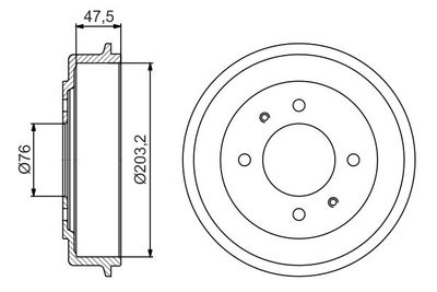 Brake Drum BOSCH 0 986 477 180