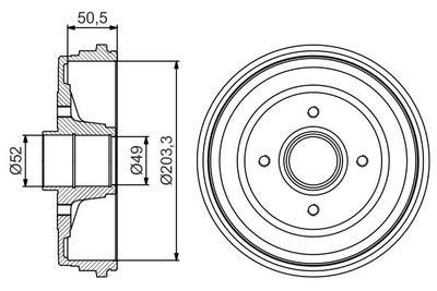 Brake Drum BOSCH 0 986 477 205