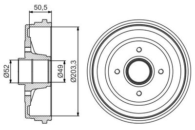 Brake Drum BOSCH 0 986 477 206