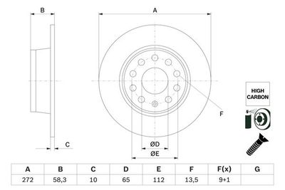 Brake Disc BOSCH 0 986 479 F23