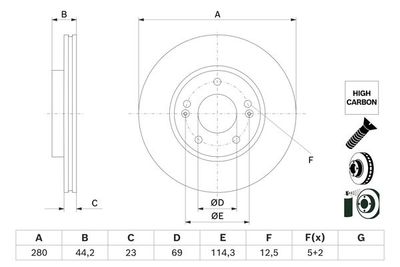 Brake Disc BOSCH 0 986 479 F36