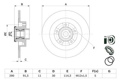 Brake Disc BOSCH 0 986 479 F42