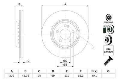 Brake Disc BOSCH 0 986 479 G39