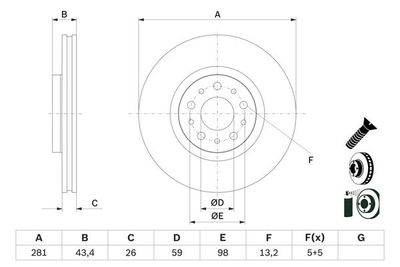 Brake Disc BOSCH 0 986 479 G82