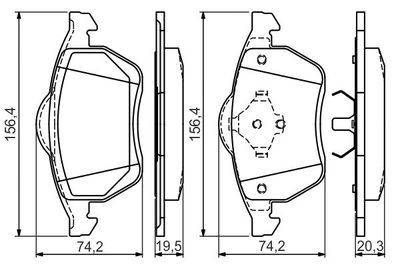 Brake Pad Set, disc brake BOSCH 0 986 494 390