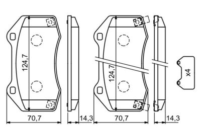 Brake Pad Set, disc brake BOSCH 0 986 494 718