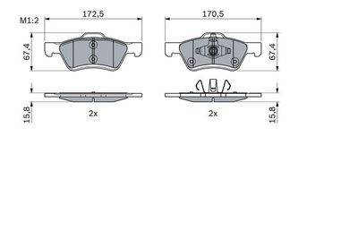 Brake Pad Set, disc brake BOSCH 0 986 494 960