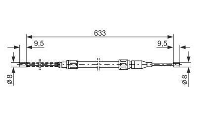 Cable Pull, parking brake BOSCH 1 987 477 043