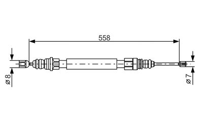 Cable Pull, parking brake BOSCH 1 987 477 150