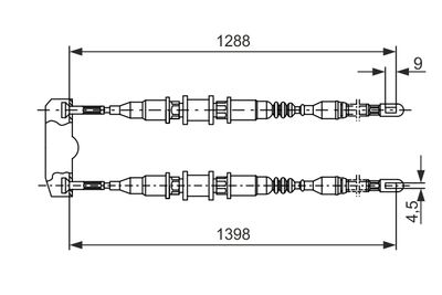 Cable Pull, parking brake BOSCH 1 987 477 258