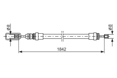 Cable Pull, parking brake BOSCH 1 987 477 422