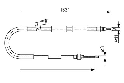 Cable Pull, parking brake BOSCH 1 987 482 058