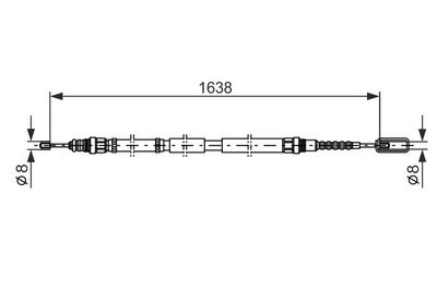 Cable Pull, parking brake BOSCH 1 987 477 688