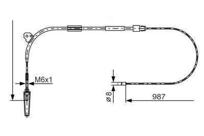 Cable Pull, parking brake BOSCH 1 987 477 960