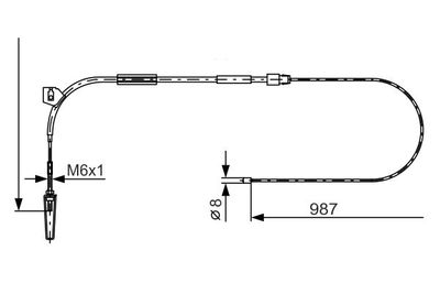 Cable Pull, parking brake BOSCH 1 987 477 962