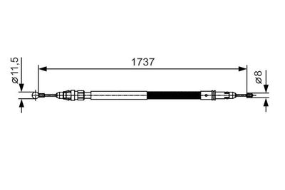 Cable Pull, parking brake BOSCH 1 987 482 008