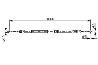 Cable Pull, parking brake BOSCH 1 987 482 032