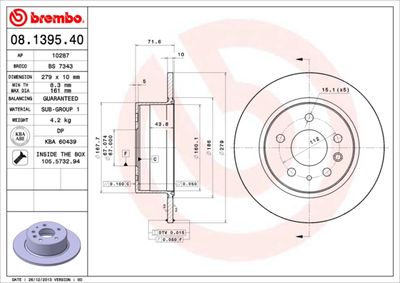 Brake Disc BREMBO 08.1395.40