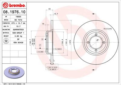 Brake Disc BREMBO 08.1976.10