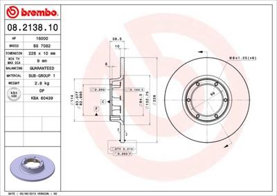 Brake Disc BREMBO 08.2138.10