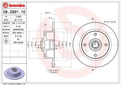 Brake Disc BREMBO 08.2691.10