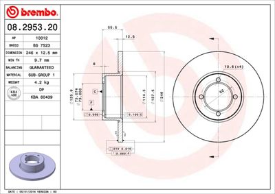 Brake Disc BREMBO 08.2953.20