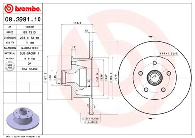 Brake Disc BREMBO 08.2981.10