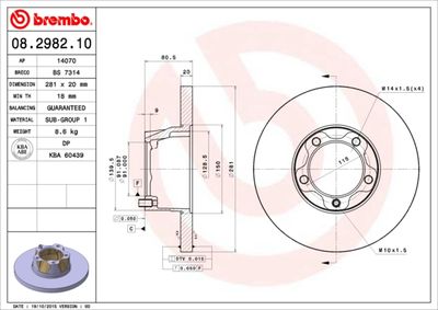 Brake Disc BREMBO 08.2982.10