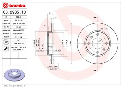 Brake Disc BREMBO 08.2985.10